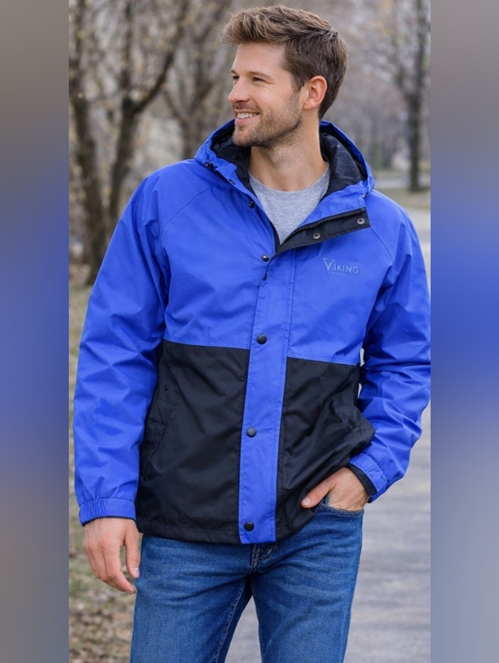 Waterproof Hooded Rain Jacket Men's XL – Viking Torrent II